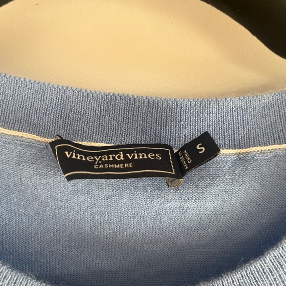 Cashmere Vineyard Vines periwinkle short sleeve sweater size S - Picture 2 of 7